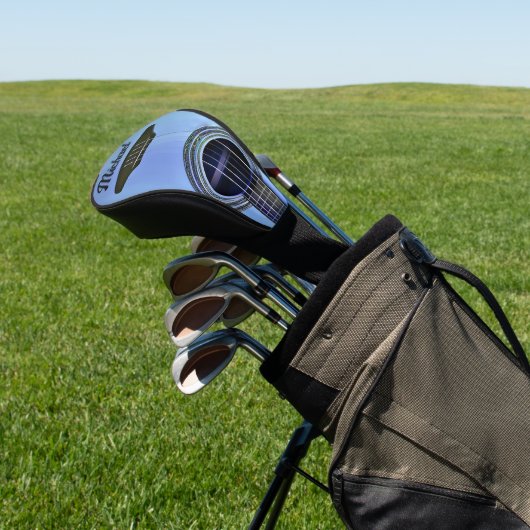 ブルーアコースティックギターギタリスト楽器名 ゴルフヘッドカバー (インサイチュ)