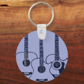 ブルーアコースティックギター キーホルダー (正面)