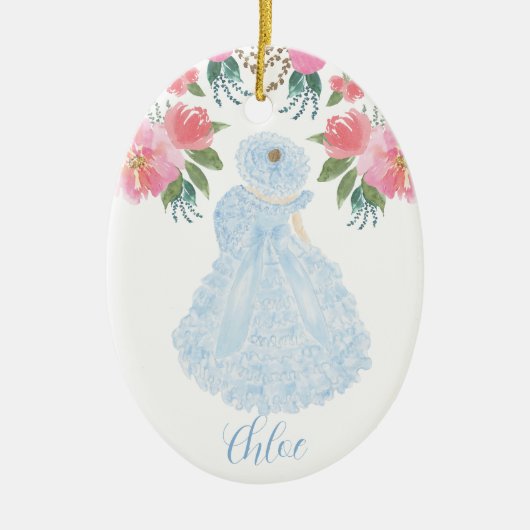 ブルーアザレアトレイルメイドウォーター色セラミックオーナメント セラミックオーナメント (正面)