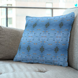 ブルーアジアオリエンタル沿岸の夏の湖海海 クッション