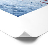 ブルーアジア絵画抽象芸術ポスタープリント ポスター (角)