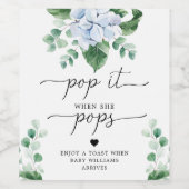 ブルーアジェポップ・アートのアit彼女のポップメッセージカード ワインラベル (シングルラベル)