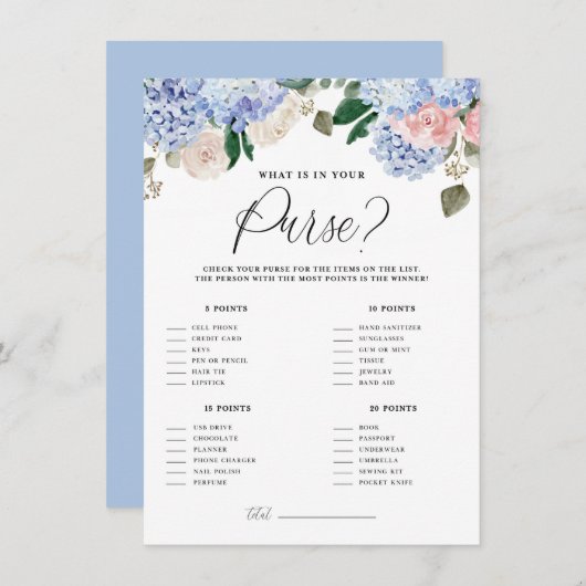 ブルーアジサイあなたの財布のゲームカードに何がある エンクロージャーカード (正面/裏面)