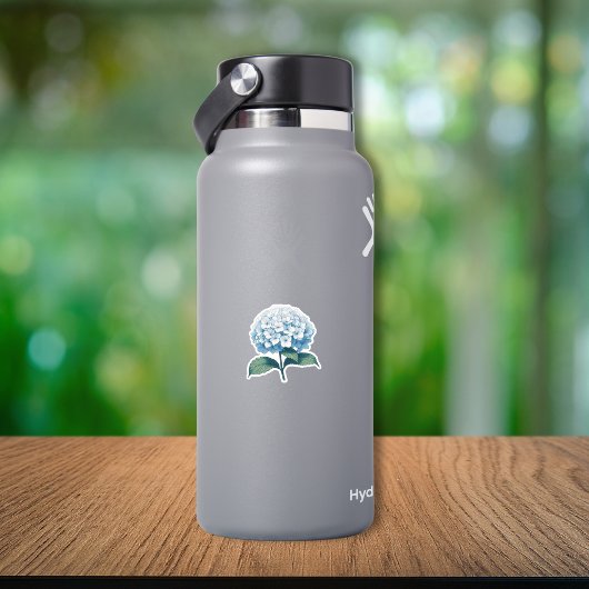 ブルーアジサイかわいらしフラワーガーデンウォーター色 シール