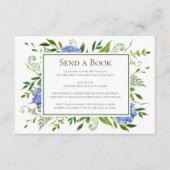 ブルーアジサイが本を送る仮想ベビーシャワー エンクロージャーカード (正面)