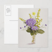 ブルーアジサイとイエローロセアフ ポストカード (正面/裏面)