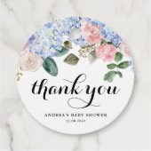 ブルーアジサイとピンクローズベビーシャワーありがとう フェイバータグ (裏面)