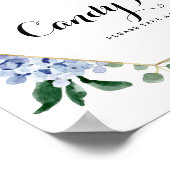 ブルーアジサイとピンクローズ金ゴールドキャンディバー ポスター (角)