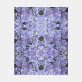 ブルーアジサイとホワイト縁どフリースブランケット フリースブランケット (正面)