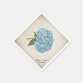 ブルーアジサイのカスタムウェディングナプキンス スタンダードカクテルナプキン (角)