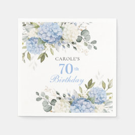 ブルーアジサイのグリーンが華やかな70歳の誕生日パーティー スタンダードカクテルナプキン