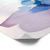 ブルーアジサイのフラワーアート ポスター (角)