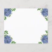 ブルーアジサイのブライダルシャワー招待 (裏面)