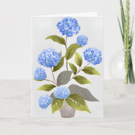 ブルーアジサイの植物 | 美しい花の水彩画 カード