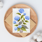 ブルーアジサイの植物 | 美しい花の水彩画 ポストカード