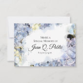 ブルーアジサイの水の色の共有メモリ葬儀 ノートカード (正面)