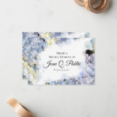 ブルーアジサイの水の色の共有メモリ葬儀 ノートカード (正面/裏面インサイチュ)