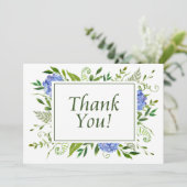 ブルーアジサイの水の色フラットサンキューカード サンキューカード (スタンド正面)