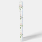 ブルーアジサイの水彩ストライプのオーダーメイドデザイン Case-Mate iPhoneケース (裏面 / 左)