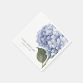 ブルーアジサイの水彩花ウェディング スタンダードカクテルナプキン (角)