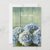 ブルーアジサイの花ありがとう聖なる書物、 経典 サンキューカード (正面)