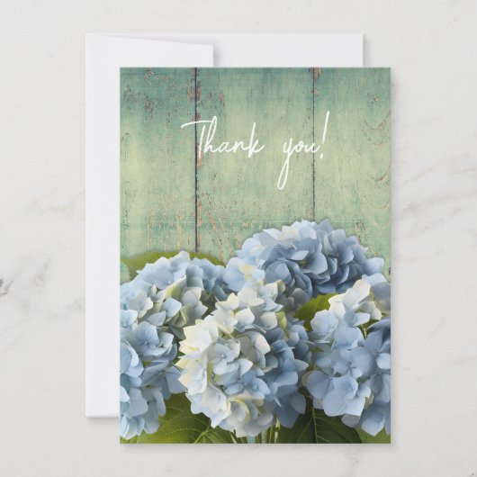 ブルーアジサイの花ありがとう聖なる書物、 経典 サンキューカード (正面)