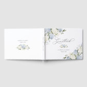 ブルーアジサイの花とグリーンが美しい結婚式 ゲストブック (全面)