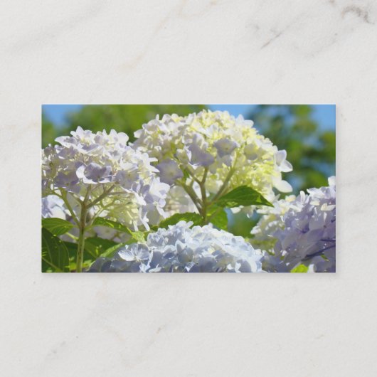 ブルーアジサイの花のカスタムビジネスカード 名刺 (正面)