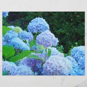 ブルーアジサイの花のガーデンスクラップブックペーパー