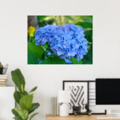 ブルーアジサイの花の庭の芸術的なプリントギフト ポスター (ホームオフィス)