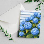 ブルーアジサイの茂み絵を描フローラ ポストカード