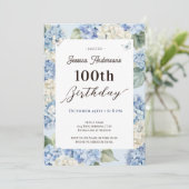 ブルーアジサイの100歳の誕生日 アダルトガーデン 招待状 (スタンド正面)