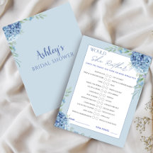 ブルーアジサイは彼女はむしろブライダルシャワーゲーム