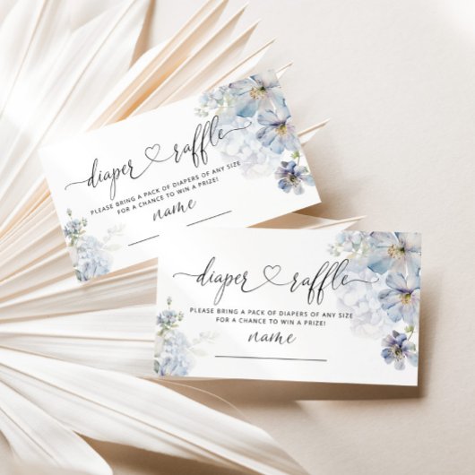 ブルーアジサイエレガントズおむつラッフルチケット エンクロージャーカード