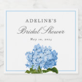 ブルーアジサイエレガントブライダルシャワー スパークリングワインラベル (シングルラベル)