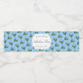 ブルーアジサイエレガントブライダルシャワー ペットボトルラベル (シングルラベル)