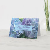 ブルーアジサイハッピーバースデー カード (正面)
