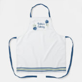 ブルーアジサイパーソナライズされた エプロン (正面)