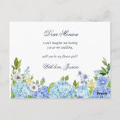ブルーアジサイフローラが私の花の女の子 ポストカード (裏面)