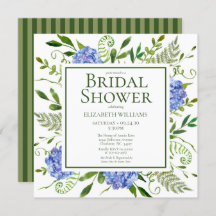 ブルーアジサイフローラウォーターカラーブライダルシャワー