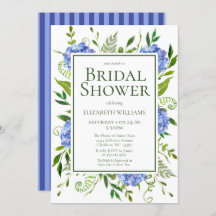 ブルーアジサイフローラウォーターカラーブライダルシャワー