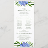 ブルーアジサイフローラウォーターカラー結婚式 プログラム (裏面)