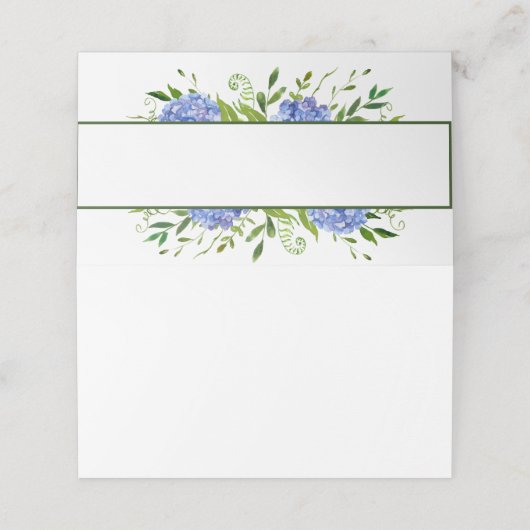 ブルーアジサイフローラウォーター結婚カラー プレイスカード (外部開封)