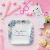 ブルーアジサイフローラウォーター結婚カラー ペーパープレート (パーティー)