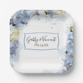 ブルーアジサイフローラウォーター結婚カラー ペーパープレート (正面)