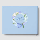 ブルーアジサイフローラグリーン結婚リー ゲストブック (裏面)