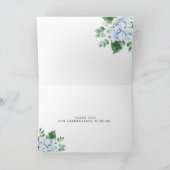 ブルーアジサイフローラサンキューカード 招待状 (内部)