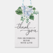 ブルーアジサイフローラサンキューメッセージカード ギフトタグ (正面)