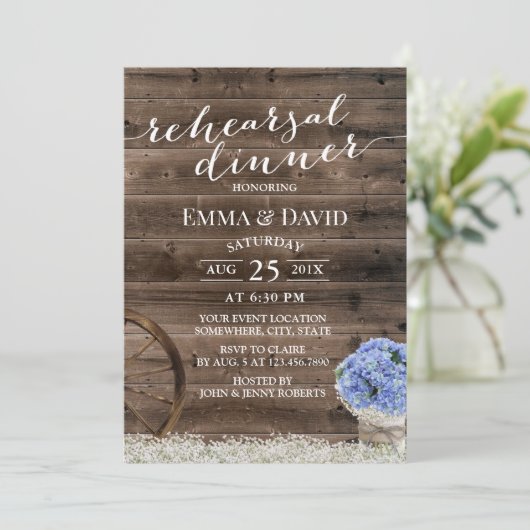 ブルーアジサイフローラジャールリハ素朴ーサルディナー 招待状 (スタンド正面)