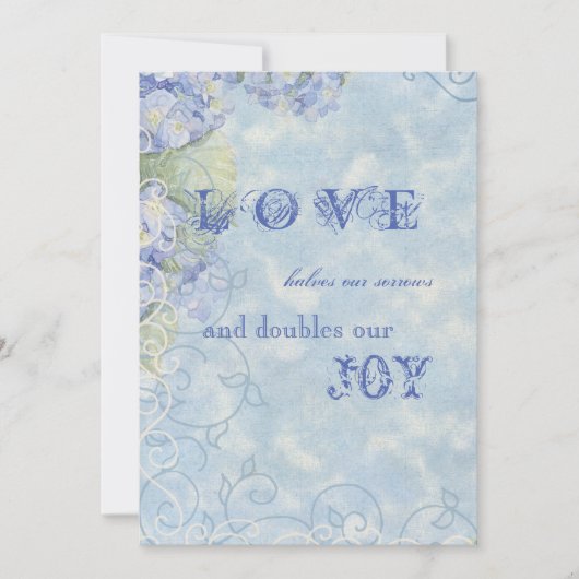 ブルーアジサイフローラスワーズ – 結婚式招待状 招待状 (正面)